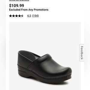 Dansko nubuck black leather clogs. Pre-loved with lots of wear left.